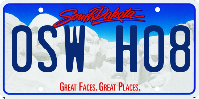 SD license plate 0SWH08