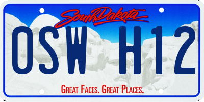 SD license plate 0SWH12