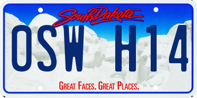 SD license plate 0SWH14
