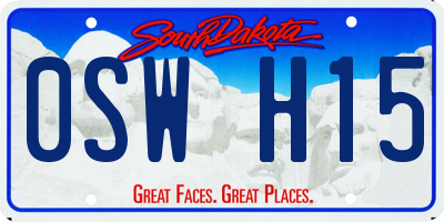 SD license plate 0SWH15