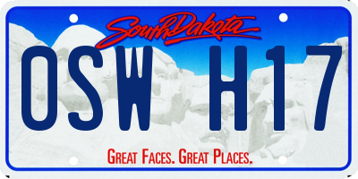 SD license plate 0SWH17