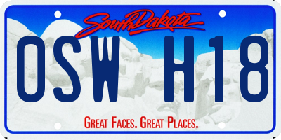 SD license plate 0SWH18