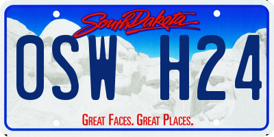 SD license plate 0SWH24
