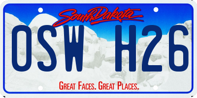 SD license plate 0SWH26