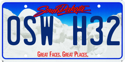 SD license plate 0SWH32