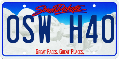SD license plate 0SWH40