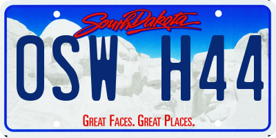 SD license plate 0SWH44