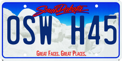SD license plate 0SWH45