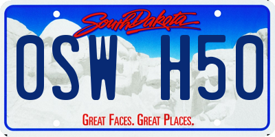 SD license plate 0SWH50