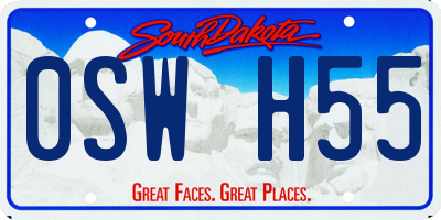 SD license plate 0SWH55