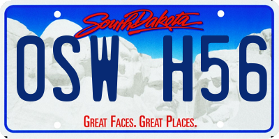 SD license plate 0SWH56