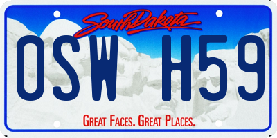 SD license plate 0SWH59