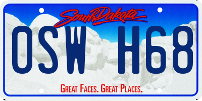 SD license plate 0SWH68