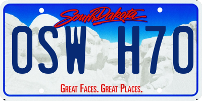 SD license plate 0SWH70