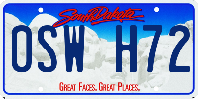 SD license plate 0SWH72