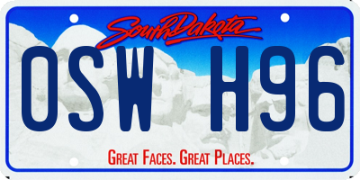 SD license plate 0SWH96