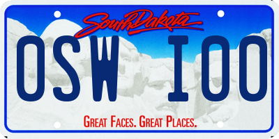 SD license plate 0SWI00