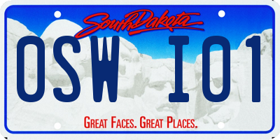 SD license plate 0SWI01
