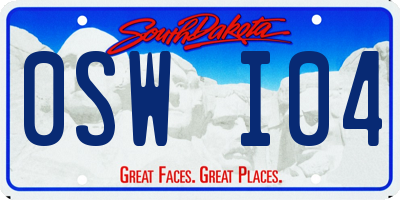 SD license plate 0SWI04
