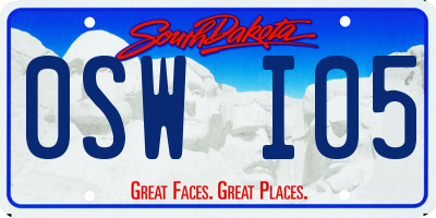 SD license plate 0SWI05