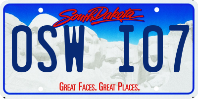 SD license plate 0SWI07