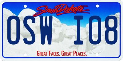SD license plate 0SWI08