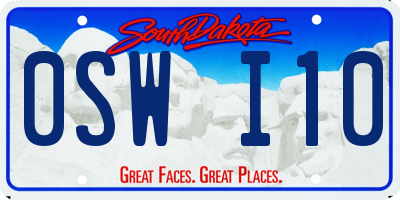 SD license plate 0SWI10