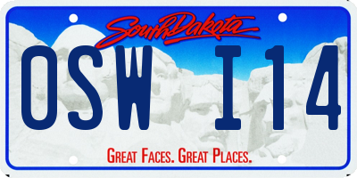 SD license plate 0SWI14