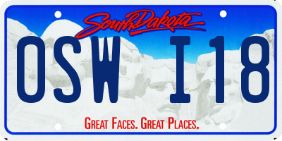 SD license plate 0SWI18