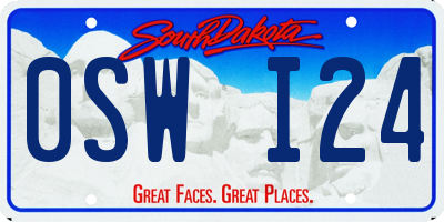 SD license plate 0SWI24