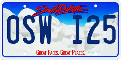SD license plate 0SWI25
