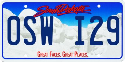 SD license plate 0SWI29