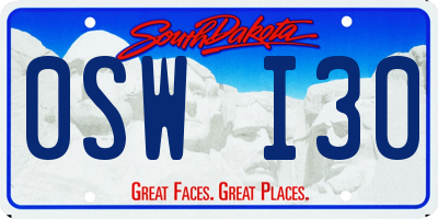 SD license plate 0SWI30