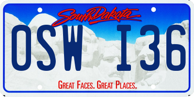 SD license plate 0SWI36