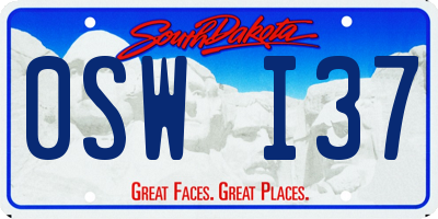 SD license plate 0SWI37