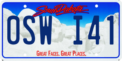 SD license plate 0SWI41