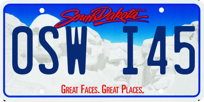 SD license plate 0SWI45