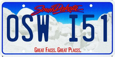 SD license plate 0SWI51