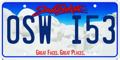 SD license plate 0SWI53