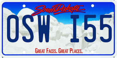 SD license plate 0SWI55