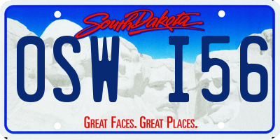 SD license plate 0SWI56