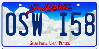 SD license plate 0SWI58
