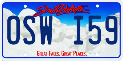 SD license plate 0SWI59