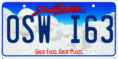 SD license plate 0SWI63