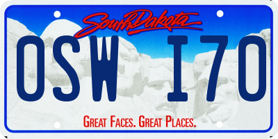 SD license plate 0SWI70