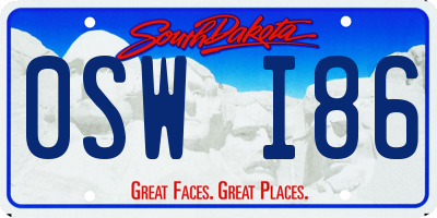 SD license plate 0SWI86