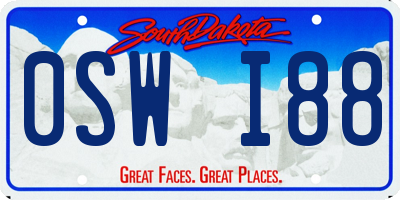 SD license plate 0SWI88