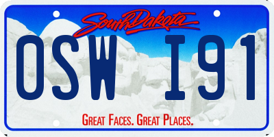 SD license plate 0SWI91