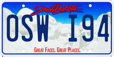 SD license plate 0SWI94