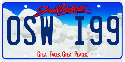 SD license plate 0SWI99